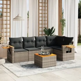 Gartenmöbel-Set, 6-teilig, mit grauen Polstern aus synthetischem Rattan. von , Gartensets - Ref: Foro24-3226795, Preis: 367,6...