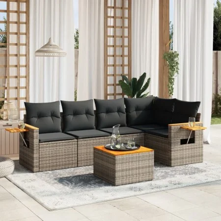 Gartenmöbel-Set, 6-teilig, mit grauen Polstern aus synthetischem Rattan. von , Gartensets - Ref: Foro24-3226795, Preis: 367,6...