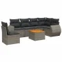 Set de sofás de jardín 7 piezas con cojines ratán PE gris by , Garden sets - Ref: Foro24-3225031, Price: 441,96 €, Discount: %