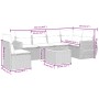 Set de sofás de jardín 7 piezas con cojines ratán PE gris by , Garden sets - Ref: Foro24-3225031, Price: 433,82 €, Discount: %