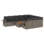 Set de sofás de jardín 11 pzas y cojines ratán sintético gris by , Modular outdoor sofas - Ref: Foro24-3224744, Price: 634,45...