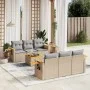 Gartensofagarnitur 7-teilig mit Kissen aus synthetischem Rattan in Beige. von , Gartensets - Ref: Foro24-3226633, Preis: 471,...