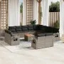 Gartensofa-Set, 14-teilig, mit grauen Polstern aus synthetischem Rattan von , Modulare Sofas für den Außenbereich - Ref: Foro...
