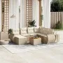 Juego de sofás de jardín con cojines beige 8 pzas ratán PE by , Garden sets - Ref: Foro24-3225120, Price: 560,51 €, Discount: %
