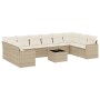 Set de sofás de jardín 11pzas con cojines ratán sintético beige by , Modular outdoor sofas - Ref: Foro24-3251815, Price: 718,...