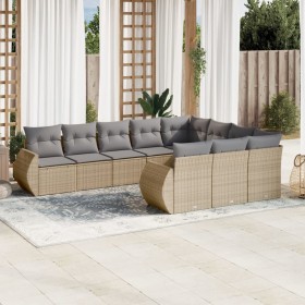 Gartensofa-Set mit 10-teiligen beigen Kissen aus synthetischem Rattan. von , Modulare Sofas für den Außenbereich - Ref: Foro2...
