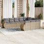 Juego de sofás jardín con cojines beige 10 pzas ratán sintético by , Modular outdoor sofas - Ref: Foro24-3221888, Price: 645,...