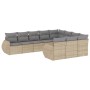 Juego de sofás jardín con cojines beige 10 pzas ratán sintético by , Modular outdoor sofas - Ref: Foro24-3221888, Price: 645,...