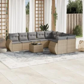 Juego de sofás jardín con cojines beige 10 pzas ratán sintético by , Modular outdoor sofas - Ref: Foro24-3221848, Price: 625,...