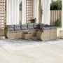 Gartensofa-Set mit 10-teiligen beigen Kissen aus synthetischem Rattan. von , Modulare Sofas für den Außenbereich - Ref: Foro2...