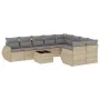 Juego de sofás jardín con cojines beige 10 pzas ratán sintético by , Modular outdoor sofas - Ref: Foro24-3221848, Price: 625,...