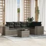 Gartenmöbel-Set, 6-teilig, mit grauen Polstern aus synthetischem Rattan. von , Modulare Sofas für den Außenbereich - Ref: For...