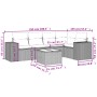 Gartenmöbel-Set, 6-teilig, mit grauen Polstern aus synthetischem Rattan. von , Modulare Sofas für den Außenbereich - Ref: For...