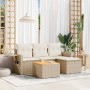 Gartensofa-Set mit 5-teiligen Kissen aus synthetischem Rattan in Beige. von , Modulare Sofas für den Außenbereich - Ref: Foro...