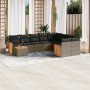 Set de sofás de jardín 10 pzas con cojines ratán sintético gris by , Garden sets - Ref: Foro24-3227999, Price: 581,93 €, Disc...