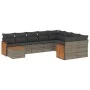 Gartensofa-Set, 10-teilig, mit grauen Polstern aus synthetischem Rattan von , Gartensets - Ref: Foro24-3227999, Preis: 588,86...