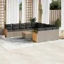 Set de sofás de jardín 12 pzas con cojines ratán sintético gris by , Garden sets - Ref: Foro24-3228118, Price: 691,35 €, Disc...
