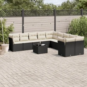 Set de sofás de jardín 11 pzas y cojines ratán sintético negro by , Garden sets - Ref: Foro24-3250085, Price: 638,21 €, Disco...