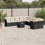 Set de sofás de jardín 11 pzas y cojines ratán sintético negro by , Garden sets - Ref: Foro24-3250085, Price: 637,94 €, Disco...