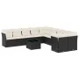 Set de sofás de jardín 11 pzas y cojines ratán sintético negro by , Garden sets - Ref: Foro24-3250085, Price: 637,94 €, Disco...
