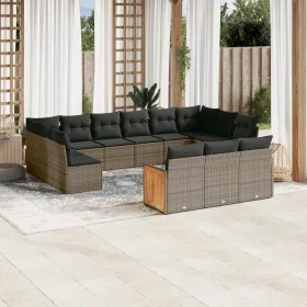 Set de sofás de jardín y cojines 13 pzas ratán sintético gris by , Garden sets - Ref: Foro24-3228139, Price: 807,06 €, Discou...