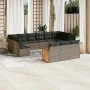 Set de sofás de jardín y cojines 13 pzas ratán sintético gris by , Garden sets - Ref: Foro24-3228139, Price: 807,06 €, Discou...