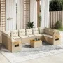 Gartensofa-Set 11-teilig mit beigen Polstern aus synthetischem Rattan von , Gartensets - Ref: Foro24-3227171, Preis: 764,15 €...