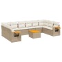 Set de sofás de jardín 11pzas con cojines ratán sintético beige by , Garden sets - Ref: Foro24-3227171, Price: 722,45 €, Disc...