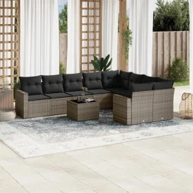 Gartensofa-Set, 10-teilig, mit grauen Polstern aus synthetischem Rattan von , Modulare Sofas für den Außenbereich - Ref: Foro...