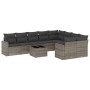 Gartensofa-Set, 10-teilig, mit grauen Polstern aus synthetischem Rattan von , Modulare Sofas für den Außenbereich - Ref: Foro...
