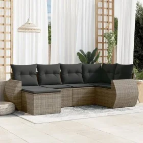 Gartenmöbel-Set, 6-teilig, mit grauen Polstern aus synthetischem Rattan. von , Gartensets - Ref: Foro24-3253997, Preis: 394,7...