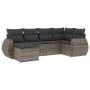 Gartenmöbel-Set, 6-teilig, mit grauen Polstern aus synthetischem Rattan. von , Gartensets - Ref: Foro24-3253997, Preis: 394,7...