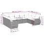 8-teiliges Gartensofa-Set und Kissen aus schwarzem Kunststoff-Rattan. von , Gartensets - Ref: Foro24-3254132, Preis: 594,10 €...