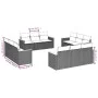 Set de sofás de jardín 12 pzas y cojines ratán sintético marrón de , Conjuntos de jardín - Ref: Foro24-3258236, Precio: 959,1...