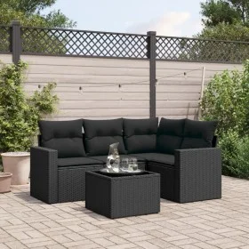 Gartenmöbel-Set, 5-teilig, mit schwarzen Polstern aus synthetischem Rattan. von , Gartensets - Ref: Foro24-3218905, Preis: 34...