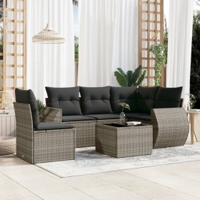 Gartenmöbel-Set, 6-teilig, mit grauen Polstern aus synthetischem Rattan. von , Gartensets - Ref: Foro24-3221379, Preis: 388,1...
