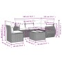 Set de muebles de jardín 6 pzas y cojines ratán sintético gris by , Garden sets - Ref: Foro24-3221379, Price: 388,14 €, Disco...