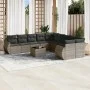 Set de sofás de jardín 11 pzas y cojines ratán sintético gris by , Modular outdoor sofas - Ref: Foro24-3221919, Price: 672,40...