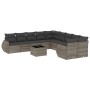 Gartensofagarnitur 11-teilig mit grauen Kissen aus synthetischem Rattan. von , Modulare Sofas für den Außenbereich - Ref: For...