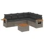 Set de sofás de jardín 7 piezas con cojines ratán PE gris de , Conjuntos de jardín - Ref: Foro24-3226851, Precio: 424,30 €, D...