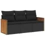 Set de sofás de jardín con cojines 3 pzas ratán sintético negro by , Garden sets - Ref: Foro24-3227434, Price: 204,28 €, Disc...