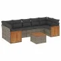 Gartensofagarnitur 8-teilig mit grauen Polstern aus synthetischem Rattan von , Gartensets - Ref: Foro24-3227495, Preis: 498,6...