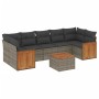 Set de sofás de jardín 8 pzas y cojines ratán sintético gris by , Garden sets - Ref: Foro24-3227495, Price: 489,48 €, Discoun...