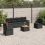 Set de comedor de jardín 7 pzas y cojines ratán sintético negro by , Garden sets - Ref: Foro24-3227546, Price: 409,94 €, Disc...