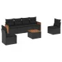 Set de comedor de jardín 7 pzas y cojines ratán sintético negro by , Garden sets - Ref: Foro24-3227546, Price: 409,94 €, Disc...