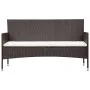 Set muebles de jardín 4 piezas y cojines ratán sintético marrón de vidaXL, Conjuntos de jardín - Ref: Foro24-45888, Precio: 2...