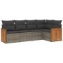 Juego de sofás jardín con cojines 5 pzas ratán sintético gris by , Garden sets - Ref: Foro24-3227628, Price: 322,38 €, Discou...