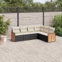 Set de sofás de jardín 6 piezas y cojines ratán sintético negro by , Garden sets - Ref: Foro24-3227680, Price: 347,69 €, Disc...