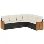 Set de sofás de jardín 6 piezas y cojines ratán sintético negro de , Conjuntos de jardín - Ref: Foro24-3227680, Precio: 373,0...