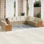 Set de sofás de jardín 11pzas con cojines ratán sintético beige by , Garden sets - Ref: Foro24-3227808, Price: 753,18 €, Disc...